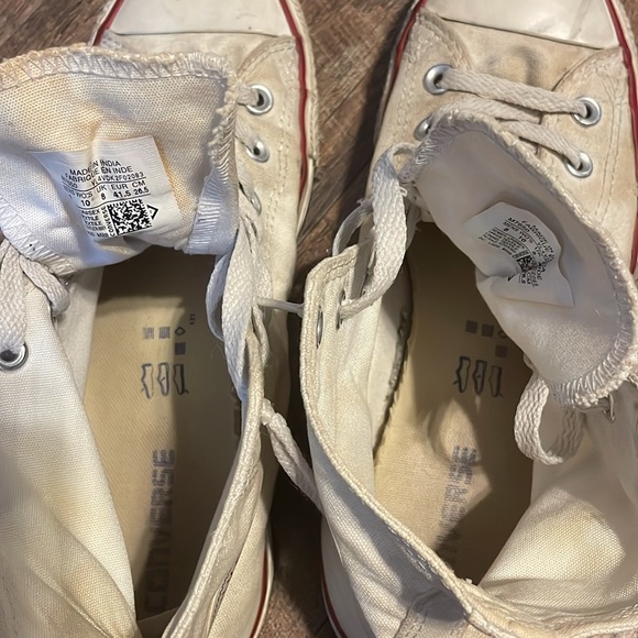 White Converse Hi Tops - Picture 7 of 8